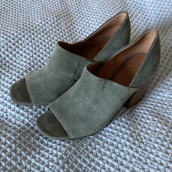 Franco Sarto Ellison Shooties Leather Green Heels - Picture 2 of 4